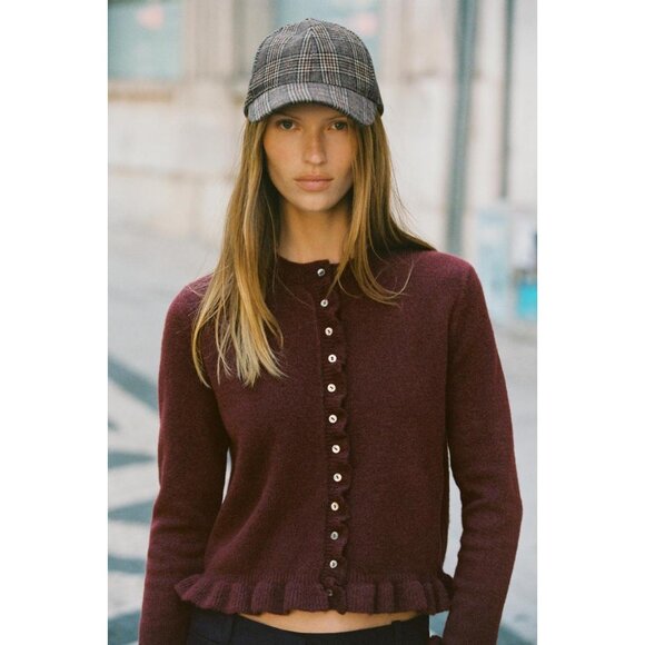 ZARA RUFFLED KNIT CARDIGAN - Picture 3 of 5